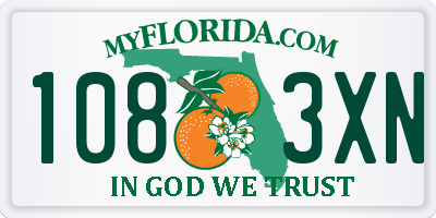 FL license plate 1083XN