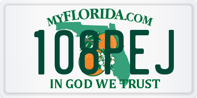 FL license plate 108PEJ