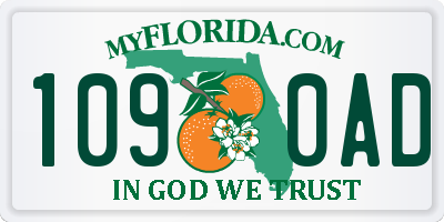 FL license plate 1090AD