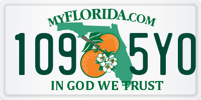 FL license plate 1095YO