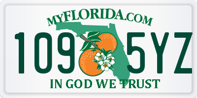 FL license plate 1095YZ