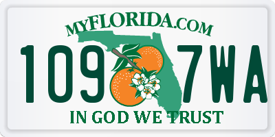 FL license plate 1097WA