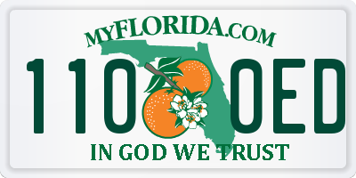 FL license plate 1100ED