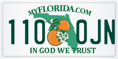 FL license plate 1100JN