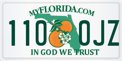 FL license plate 1100JZ