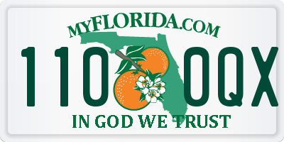 FL license plate 1100QX