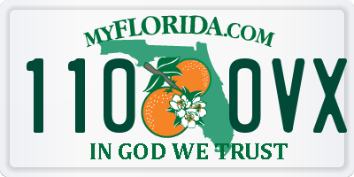 FL license plate 1100VX