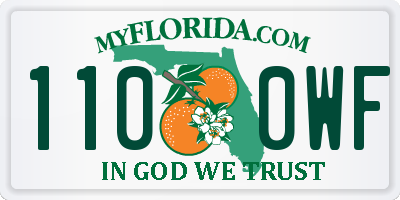 FL license plate 1100WF