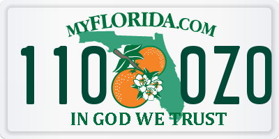 FL license plate 1100ZO