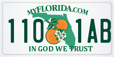 FL license plate 1101AB