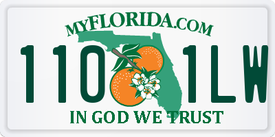 FL license plate 1101LW