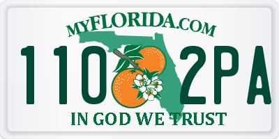 FL license plate 1102PA