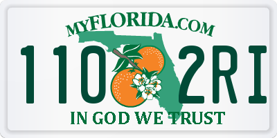 FL license plate 1102RI