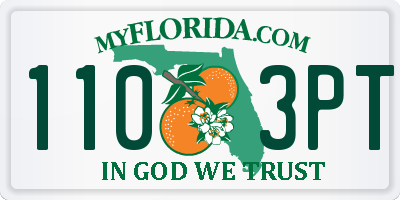 FL license plate 1103PT