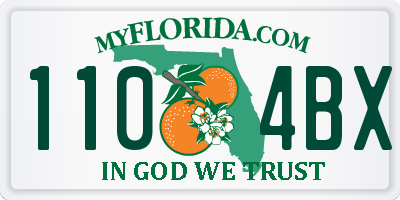 FL license plate 1104BX