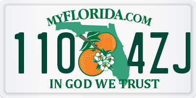 FL license plate 1104ZJ