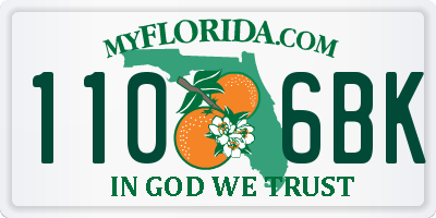 FL license plate 1106BK