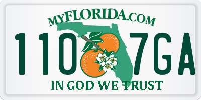FL license plate 1107GA