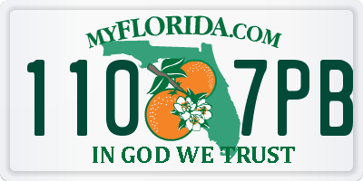 FL license plate 1107PB