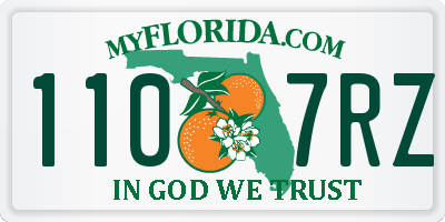 FL license plate 1107RZ