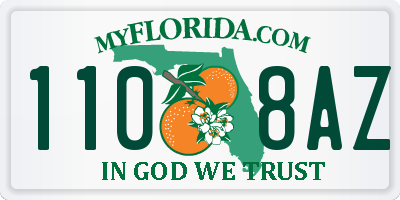 FL license plate 1108AZ