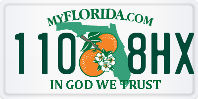 FL license plate 1108HX