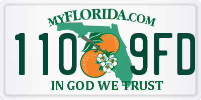 FL license plate 1109FD