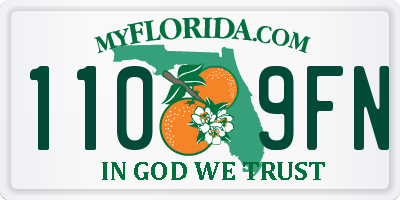 FL license plate 1109FN