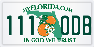FL license plate 1110DB