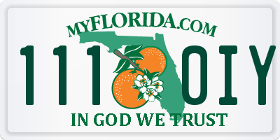 FL license plate 1110IY