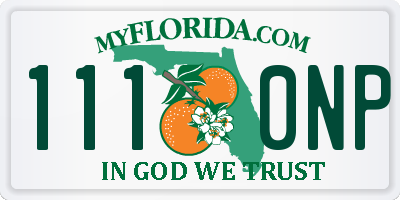 FL license plate 1110NP