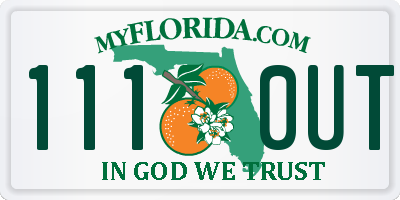 FL license plate 1110UT