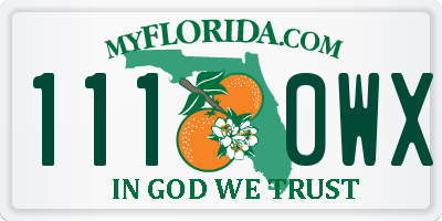 FL license plate 1110WX