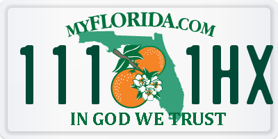 FL license plate 1111HX