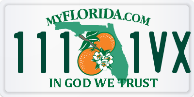 FL license plate 1111VX