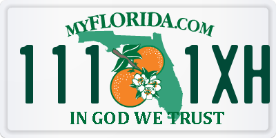 FL license plate 1111XH