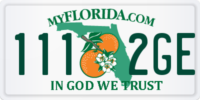 FL license plate 1112GE