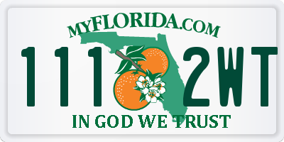 FL license plate 1112WT
