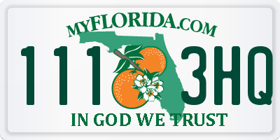 FL license plate 1113HQ