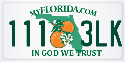FL license plate 1113LK