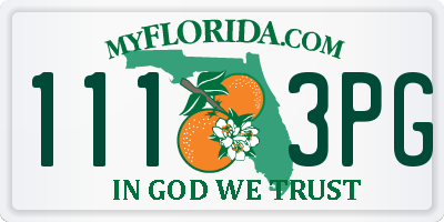 FL license plate 1113PG