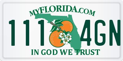 FL license plate 1114GN