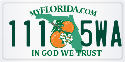 FL license plate 1115WA