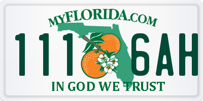 FL license plate 1116AH