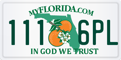 FL license plate 1116PL