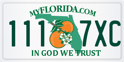 FL license plate 1117XC