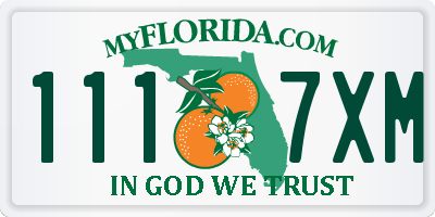 FL license plate 1117XM