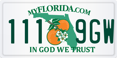 FL license plate 1119GW
