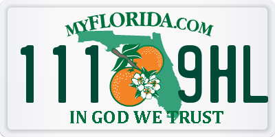 FL license plate 1119HL