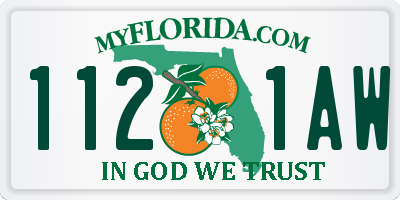 FL license plate 1121AW